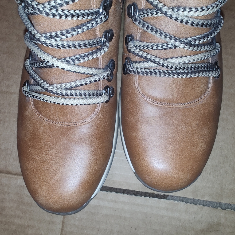 Brown Lace-Up Ankle Boots - Picture 6 of 10